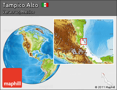 Physical Location Map of Tampico Alto, highlighted parent region