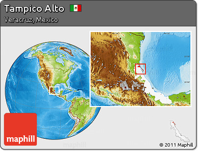 Physical Location Map of Tampico Alto, highlighted parent region