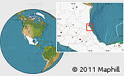 Satellite Location Map of Tampico Alto, highlighted country
