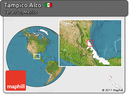 Satellite Location Map of Tampico Alto, highlighted parent region