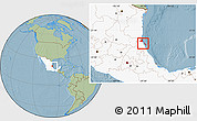 Savanna Style Location Map of Tampico Alto, highlighted country, hill shading