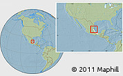 Savanna Style Location Map of Tampico Alto, highlighted parent region, within the entire country, hill shading