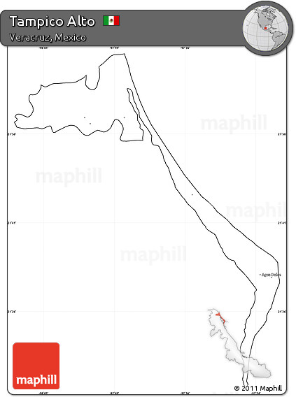 Blank Simple Map of Tampico Alto, cropped outside
