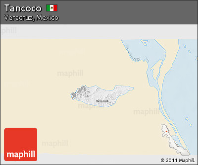 Classic Style 3D Map of Tancoco, single color outside