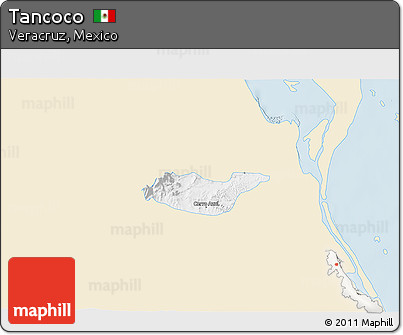 Classic Style 3D Map of Tancoco, single color outside