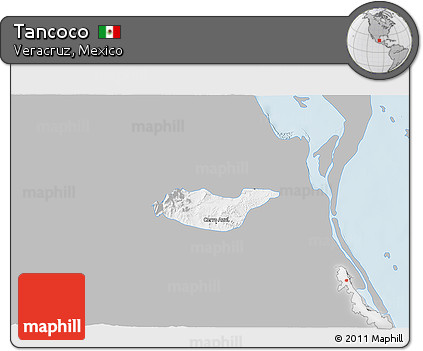 Gray 3D Map of Tancoco, single color outside