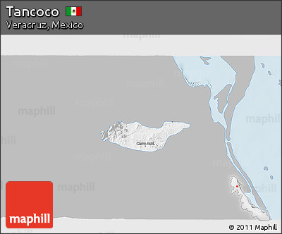 Gray 3D Map of Tancoco, single color outside