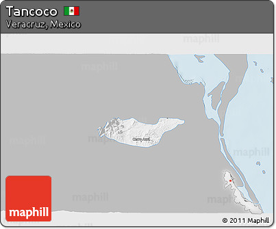Gray 3D Map of Tancoco, single color outside