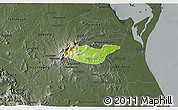 Physical 3D Map of Tancoco, darken, semi-desaturated