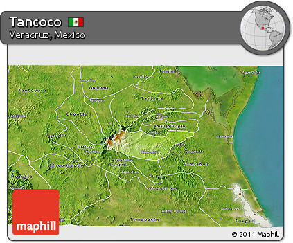 Physical 3D Map of Tancoco, satellite outside