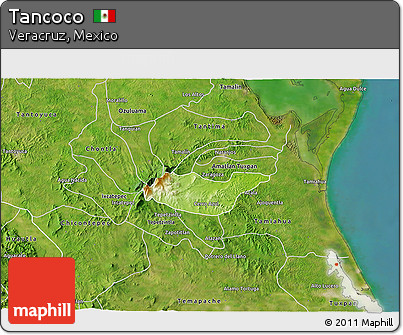 Physical 3D Map of Tancoco, satellite outside