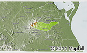 Physical 3D Map of Tancoco, semi-desaturated
