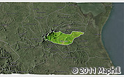 Satellite 3D Map of Tancoco, darken, semi-desaturated