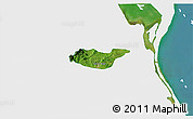 Satellite 3D Map of Tancoco, single color outside