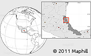 Blank Location Map of Tancoco, highlighted country, highlighted parent region