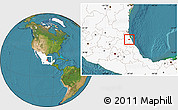 Satellite Location Map of Tancoco, highlighted country