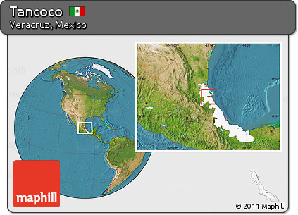 Satellite Location Map of Tancoco, highlighted parent region