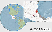 Savanna Style Location Map of Tancoco, highlighted country, highlighted parent region, hill shading