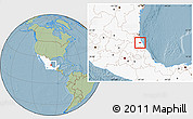 Savanna Style Location Map of Tancoco, highlighted country, hill shading