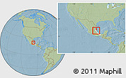 Savanna Style Location Map of Tancoco, highlighted parent region, within the entire country, hill shading