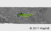 Satellite Panoramic Map of Tancoco, desaturated