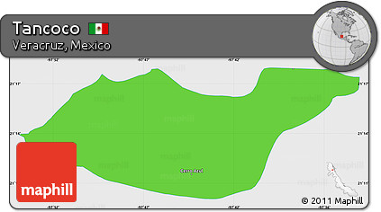 Political Simple Map of Tancoco, single color outside
