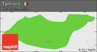Political Simple Map of Tancoco, single color outside
