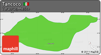 Political Simple Map of Tancoco, single color outside