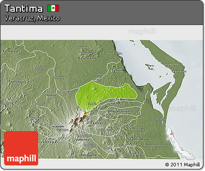 Physical 3D Map of Tantima, semi-desaturated