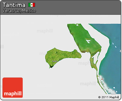 Satellite 3D Map of Tantima, single color outside