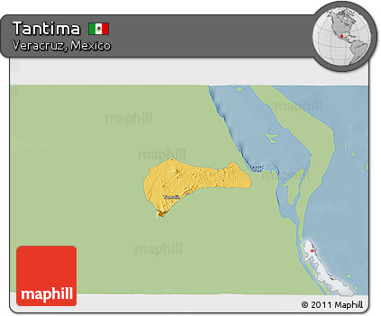 Savanna Style 3D Map of Tantima, single color outside