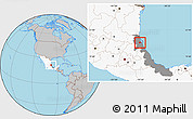 Gray Location Map of Tantima, highlighted country, highlighted parent region