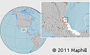 Gray Location Map of Tantima, highlighted parent region, hill shading