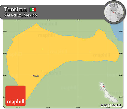 Savanna Style Simple Map of Tantima, single color outside