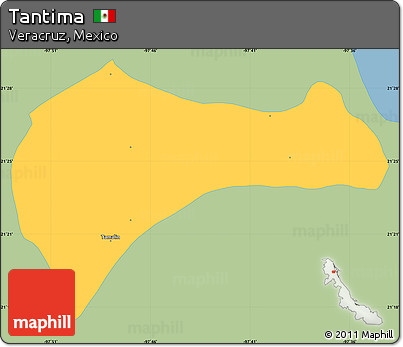 Savanna Style Simple Map of Tantima, single color outside