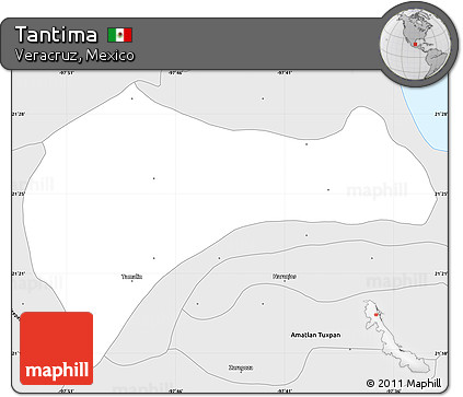 Silver Style Simple Map of Tantima