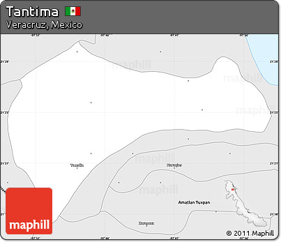 Silver Style Simple Map of Tantima