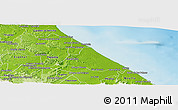 Physical Panoramic Map of Tecolutla