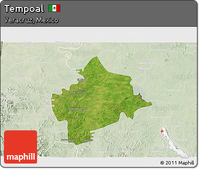 Satellite 3D Map of Tempoal, lighten