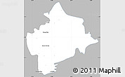 Gray Simple Map of Tempoal, single color outside
