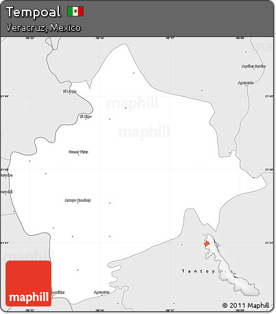 Silver Style Simple Map of Tempoal