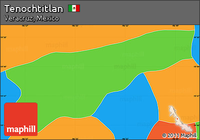 Political Simple Map of Tenochtitlan