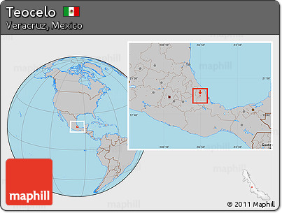 Gray Location Map of Teocelo