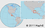 Gray Location Map of Teocelo, highlighted parent region, within the entire country