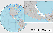 Gray Location Map of Teocelo, highlighted parent region