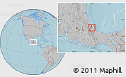 Gray Location Map of Teocelo, hill shading