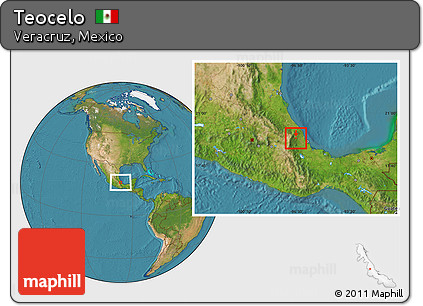 Satellite Location Map of Teocelo