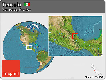 Satellite Location Map of Teocelo