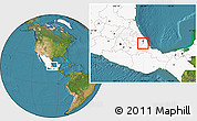 Satellite Location Map of Teocelo, highlighted country