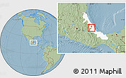 Savanna Style Location Map of Teocelo, highlighted parent region, hill shading
